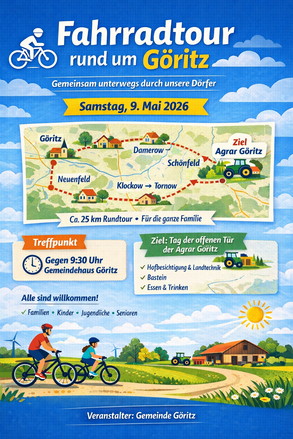 2. Fahrradrunde der Gemeinde zum Tag der offenen Tür der "Agrar Göritz"