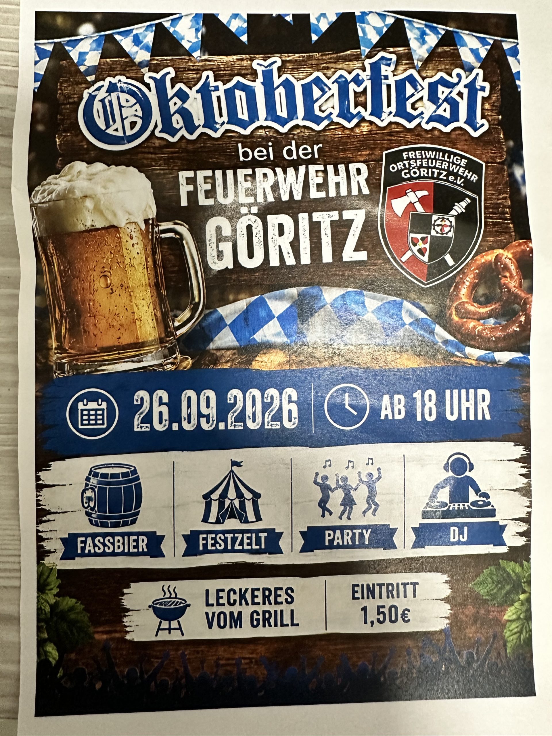 Oktoberfest des Ortsvereins der freiwilligen Feuerwehr Göritz
